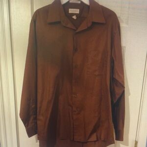Men's Brown Button-Up Shirt